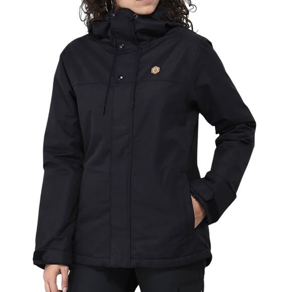 Volcom Bolts Like NEW Black 10K Snowboard Ski Winter Jacket Women Size XS - Picture 1 of 14